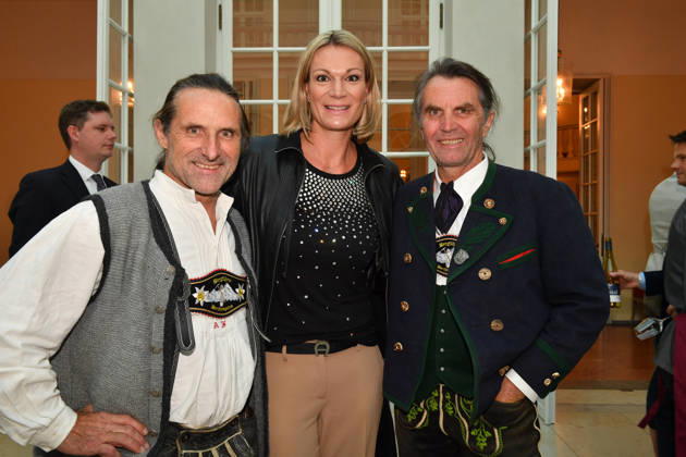 Alexander and Thomas Huber Huber Baum with Maria Höfl Riesch; Award Ceremony for the Bavarian State Medal for Social Service, 2026; All Saints Day; Hofkirche, Munich; October 6, 2026