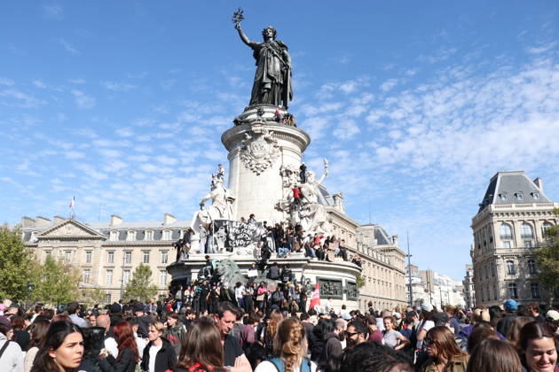 High school and university students protest in Paris PARIS, FRANCE - OCTOBER 6, 2026: Thousands of high school and university students gather at Place de la Republique in Paris, France, on October 6, 2026, during a day of mobilization to protest a lack of resources in the French education system and their study conditions. Teachers, trade unionists and parents also take part in the demonstration. Protesters hold placards and flags as a large police presence is deployed around the demonstration. Umit Donmez Anadolu Paris France. Editorial use only. Please get in touch for any other usage. Copyright: x2026xAnadoluxUmitxDonmezx