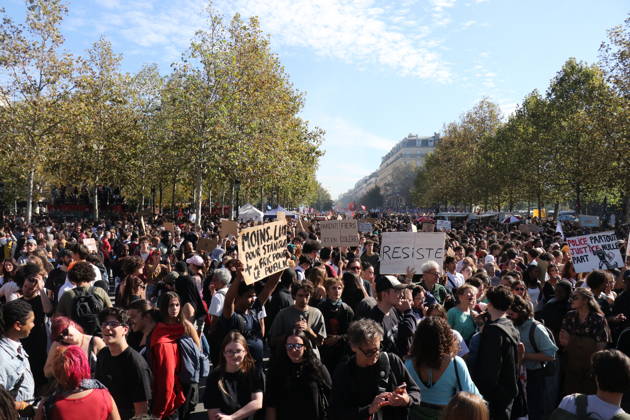 High school and university students protest in Paris PARIS, FRANCE - OCTOBER 6, 2026: Thousands of high school and university students gather at Place de la Republique in Paris, France, on October 6, 2026, during a day of mobilization to protest a lack of resources in the French education system and their study conditions. Teachers, trade unionists and parents also take part in the demonstration. Protesters hold placards and flags as a large police presence is deployed around the demonstration. Umit Donmez Anadolu Paris France. Editorial use only. Please get in touch for any other usage. Copyright: x2026xAnadoluxUmitxDonmezx