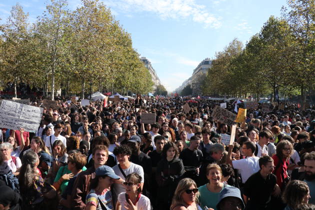 High school and university students protest in Paris PARIS, FRANCE - OCTOBER 6, 2026: Thousands of high school and university students gather at Place de la Republique in Paris, France, on October 6, 2026, during a day of mobilization to protest a lack of resources in the French education system and their study conditions. Teachers, trade unionists and parents also take part in the demonstration. Protesters hold placards and flags as a large police presence is deployed around the demonstration. Umit Donmez Anadolu Paris France. Editorial use only. Please get in touch for any other usage. Copyright: x2026xAnadoluxUmitxDonmezx