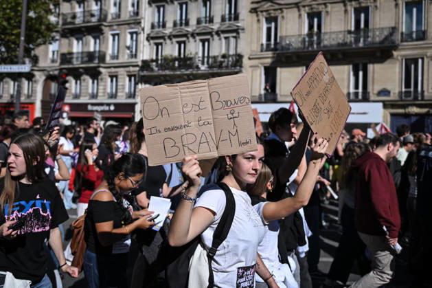 Protest against eduction conditions in Paris PARIS, FRANCE - OCTOBER 6: Demonstrators participate in a protest raising placards against education conditions and to highlight the lack of resources and staff in high schools in Paris, France, on October 6, 2026. Firas Abdullah Anadolu Paris France. Editorial use only. Please get in touch for any other usage.  Copyright: x2026xAnadoluxFirasxAbdullahx