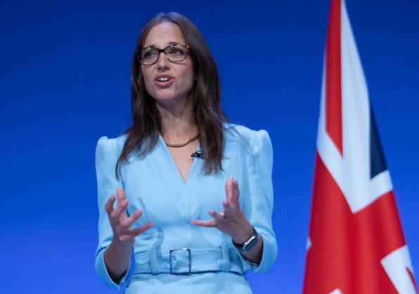 October 6, 2026, Birmingham, United Kingdom: Helen Whately Shadow Secretary of State for Work and Pensions of the United Kingdom addresses the audience. The session Defending Britain in a More Dangerous World took place on the main stage at the Conservative Party Conference at the ICC Birmingham. It featured key shadow cabinet figures including Tom Tugendhat, Helen Whately , James Cartlidge, and Alex Burghart , as well as a performance by St Mary s Ukrainian School choir. They were also joined by Yehor Cherniev, Ukrainian MP and Professor Niall Ferguson Birmingham United Kingdom - ZUMAs197 20261006_aaa_s197_115 Copyright: xGaryxRobertsx