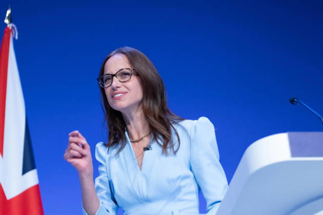 October 6, 2026, Birmingham, United Kingdom: Helen Whately Shadow Secretary of State for Work and Pensions of the United Kingdom addresses the audience. The session Defending Britain in a More Dangerous World took place on the main stage at the Conservative Party Conference at the ICC Birmingham. It featured key shadow cabinet figures including Tom Tugendhat, Helen Whately , James Cartlidge, and Alex Burghart , as well as a performance by St Mary s Ukrainian School choir. They were also joined by Yehor Cherniev, Ukrainian MP and Professor Niall Ferguson Birmingham United Kingdom - ZUMAs197 20261006_aaa_s197_120 Copyright: xGaryxRobertsx