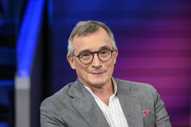 Pictured, from left: Andreas Rödder, historian and CDU member, GER, Berlin, studio, guest on Maischberger, political talk show, TV, program, with host Sandra Maischberger, Das Erste, from Adlershof Am Studio 20, June 10, 2026, Copyright: HMBxMedia UwexKoch