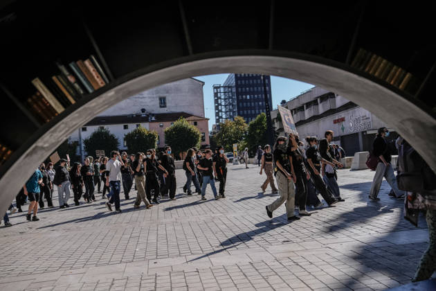 Protest against eduction conditions in France NANCY, FRANCE - OCTOBER 6: Students gather to stage a demonstration against police repression in Nancy, France on October 6, 2026. Demonstration is organized by student movement organizations, along with left-wing and far-left political groups, calling for a second round of mobilization. Student protests continued across France on Monday, with classes fully or partially suspended at between 400 and 500 high schools amid demonstrations over education conditions and a rise in related incidents, according to broadcaster BFMTV. Muhammed Said Tako Anadolu Nancy France. Editorial use only. Please get in touch for any other usage. Copyright: x2026xAnadoluxMuhammedxSaidxTakox