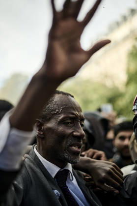 Saint-Denis Mayor Bally Bagayoko trying to call for calm, during high school students protest in Paris, on October 6, 2026. - 06 10 2026 - France Ile-de-France (region) Paris -  AntoninxBuratx xLexPictorium LePictorium_0342085