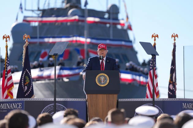 The President of the United States, Donald Trump, speaks during an event with members of the Navy where he stated that very soon it will be known whether he ends the war in Iran the good way or the bad way, at the Port of Baltimore in Maryland, United States, 06 October 2026. Trump says he will soon decide if the Iran war ends the good way or the bad way !ACHTUNG: NUR REDAKTIONELLE NUTZUNG! Copyright: xOctavioxGuzmánx AME3400 20261006-55021607966_1