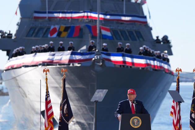 The President of the United States, Donald Trump, speaks during an event with members of the Navy where he stated that very soon it will be known whether he ends the war in Iran the good way or the bad way, at the Port of Baltimore in Maryland, United States, 06 October 2026. Trump says he will soon decide if the Iran war ends the good way or the bad way !ACHTUNG: NUR REDAKTIONELLE NUTZUNG! Copyright: xOctavioxGuzmánx AME3394 20261006-55021607967_1
