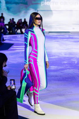PFW Pierre Cardin Runway NB A model walks the runway during the Pierre Cardin Womenswear Spring Summer 2027 show at Pailleron ice rink as part of Paris Fashion Week on October 06, 2026 in Paris, France. Photo by Nasser Berzane ABACAPRESS.COM Paris France Copyright: xBerzanexNasser ABACAx