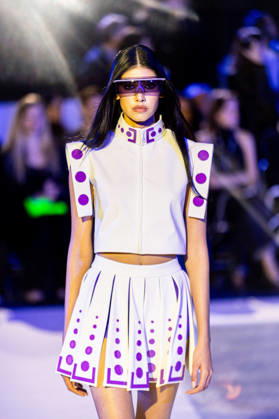 PFW Pierre Cardin Runway NB A model walks the runway during the Pierre Cardin Womenswear Spring Summer 2027 show at Pailleron ice rink as part of Paris Fashion Week on October 06, 2026 in Paris, France. Photo by Nasser Berzane ABACAPRESS.COM Paris France Copyright: xBerzanexNasser ABACAx