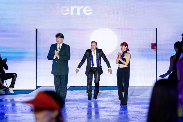 PFW Pierre Cardin Runway NB Fashion designer Rodrigo Basilicati-Cardin, Philippe Candeloro and Jennifer Ayache during the Pierre Cardin Womenswear Spring Summer 2027 show at Pailleron ice rink as part of Paris Fashion Week on October 06, 2026 in Paris, France. Photo by Nasser Berzane ABACAPRESS.COM Paris France Copyright: xBerzanexNasser ABACAx