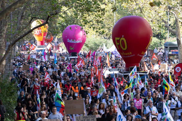 Student Demonstration - Paris RL General view of protesters during a demonstration as part of a nationwide day of actions called by high-school students, joined by unions and teachers, who for days have been demanding better learning conditions in protests punctuated by violent confrontations in Paris on October 6, 2026. Photo by Raphael Lafargue ABACAPRESS.COM Paris France Copyright: xLafarguexRaphael ABACAx