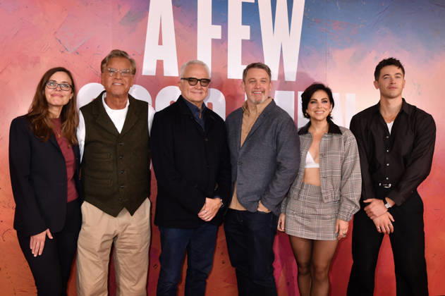 NEW YORK, NY- OCTOBER 6: Lear deBessonet, Aaron Sorkin, Bradley Whitford, Michael Arden, Krysta Rodriguez and Tom Blyth at the press conference for A Few Good Men at Lincoln Center Theater in the Vivian Beaumont Theatre on October 6, 2026 in New York City. Credit: AdMedia New York City USA  - ZUMAa123 20261006_zaa_a123_092 Copyright: xJohnxFyckex