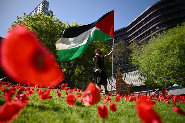 PRO-PALESTINE VIGIL, Pro-Palestine protestors hold a vigil for Gaza at the State Library Victoria in Melbourne, Wednesday, October 7, 2026. ( NO ARCHIVING MELBOURNE VICTORIA Australia Copyright: xJOELxCARRETTx 20261007158628061399
