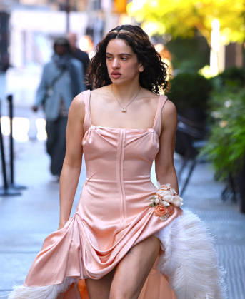 Rosalia Leaves Her Hotel - NYC Spanish Singer Rosalia with a nice pink dress leaves her hotel in New York on October 6, 2026. Photp by Dylan Travis ABACAPRESS.COM New York City NY United States  Copyright: xDylanxTravis ABACAx