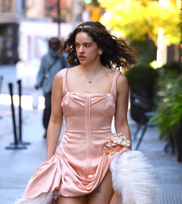 Rosalia Leaves Her Hotel - NYC Spanish Singer Rosalia with a nice pink dress leaves her hotel in New York on October 6, 2026. Photp by Dylan Travis ABACAPRESS.COM New York City NY United States  Copyright: xDylanxTravis ABACAx