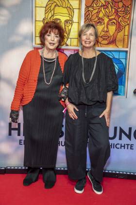 ABB HEIMSUCHUNG: Regina Ziegler and Jenny Erpenbeck appear on the red carpet at the German premiere of Volker Schloendorff s film *Heimsuchung* at the Kino International on October 6, 2026, in Berlin, Germany