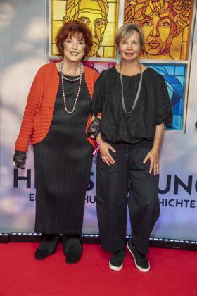 ABB HEIMSUCHUNG: Regina Ziegler and Jenny Erpenbeck appear on the red carpet at the German premiere of Volker Schloendorff s film *Heimsuchung* at the Kino International on October 6, 2026, in Berlin, Germany