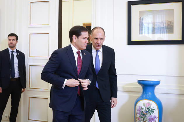Greek Foreign Minister Giorgos Gerapetritis meets US Secretary of State Marco Rubio in Athens ATHENS, GREECE - OCTOBER 7: Greek Foreign Minister Giorgos Gerapetritis meets with US Secretary of State Marco Rubio at the Ministry of Foreign Affairs in Athens, Greece on October 7, 2026. Costas Baltas Anadolu Athens Greece. Editorial use only. Please get in touch for any other usage. Copyright: x2026xAnadoluxCostasxBaltasx