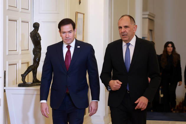 Greek Foreign Minister Giorgos Gerapetritis meets US Secretary of State Marco Rubio in Athens ATHENS, GREECE - OCTOBER 7: Greek Foreign Minister Giorgos Gerapetritis meets with US Secretary of State Marco Rubio at the Ministry of Foreign Affairs in Athens, Greece on October 7, 2026. Costas Baltas Anadolu Athens Greece. Editorial use only. Please get in touch for any other usage. Copyright: x2026xAnadoluxCostasxBaltasx