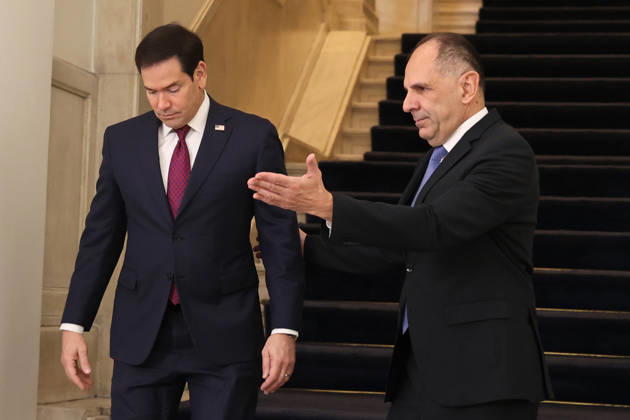 Greek Foreign Minister Giorgos Gerapetritis meets US Secretary of State Marco Rubio in Athens ATHENS, GREECE - OCTOBER 7: Greek Foreign Minister Giorgos Gerapetritis meets with US Secretary of State Marco Rubio at the Ministry of Foreign Affairs in Athens, Greece on October 7, 2026. Ayhan Mehmet Anadolu Athens Greece. Editorial use only. Please get in touch for any other usage. Copyright: x2026xAnadoluxAyhanxMehmetx