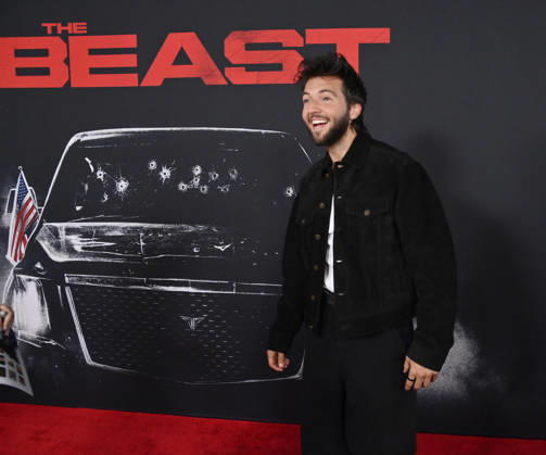 Cast member Guy Burnet attends the premiere of the motion picture thriller The Beast at the Academy museum of Motion Pictures in Los Angeles on Tuesday, October 10, 2026. Storyline: When a militia of unidentified hostiles coordinates a coup against the U.S., the president uncovers the extent of The Beast s highly classified offensive capabilities in order to save his life and America.  LAP20261006801 JIMxRUYMEN
