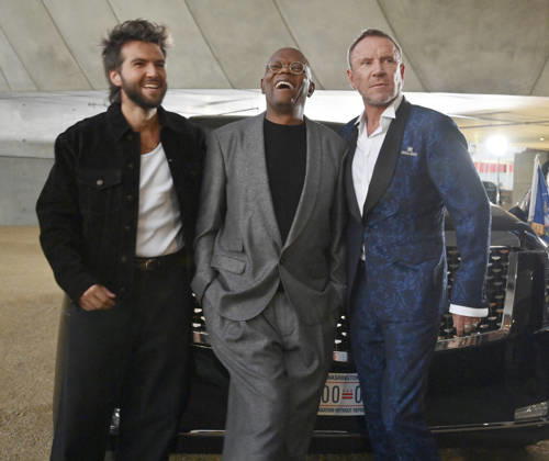 Cast members Guy Burnet, Samuel L. Jackson and director Renny Harlin (L-R) attend the premiere of the motion picture thriller The Beast at the Academy museum of Motion Pictures in Los Angeles on Tuesday, October 10, 2026. Storyline: When a militia of unidentified hostiles coordinates a coup against the U.S., the president uncovers the extent of The Beast s highly classified offensive capabilities in order to save his life and America. LAP20261006827 JIMxRUYMEN