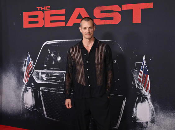 Cast member Joel Kinnaman attends the premiere of the motion picture thriller The Beast at the Academy museum of Motion Pictures in Los Angeles on Tuesday, October 10, 2026. Storyline: When a militia of unidentified hostiles coordinates a coup against the U.S., the president uncovers the extent of The Beast s highly classified offensive capabilities in order to save his life and America.  LAP20261006831 JIMxRUYMEN
