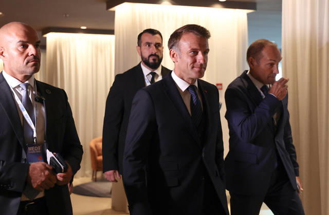 EU MED9 Bilateral meet Plenkovic - Macron Croatian Prime Minister Andrej Plenkovic meets French President Emmanuel Macron during bilateral meetings on the sidelines of the EU MED9 summit in Split, Croatia on October 7, 2027. IvanaxIvanovic PIXSELL