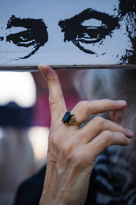 October 7, 2026, Tel Aviv, Tel Aviv, Israel: A sign depicting Benjamin Netanyahu is held up by a demonstrator at the beach in protest against the Israeli government on the third anniversary of October 7th. Tel Aviv Israel - ZUMAg280 20261007_znp_g280_003 Copyright: xYoavxGinsburgx