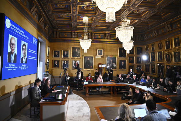 Henri Kagan and Kenso Soai are awarded the 2026 Nobel Prize in Chemistry during a press conference at the Royal Swedish Academy of Sciences in Stockholm, Sweden, on October 7, 2026 STOCKHOLM SWEDEN x10080x Copyright: xFredrikxSandberg TTx SWEDEN NOBEL PRIZE 2026 CHEMISTRY s45hLPO7MMw