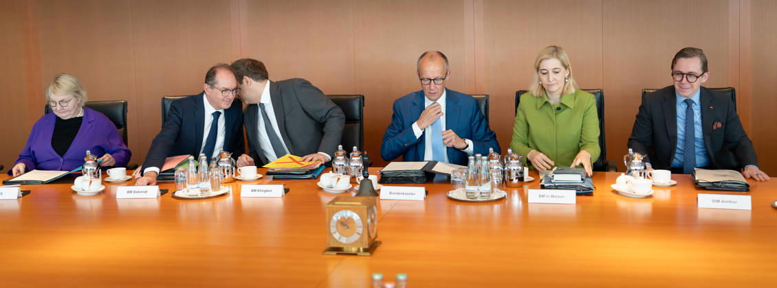 Cabinet meeting, Federal Government, Kickoff, Cabinet meeting, Federal Government, Federal Chancellor, Friedrich Merz, Minister of the Federal Chancellery, Nina Warken, Lars Klingbeil, Federal Minister of Finance, Vice Chancellor, Alexander Dobrindt, Federal Minister of the Interior, Katja Mast, Philipp Amthor Berlin Berlin GER