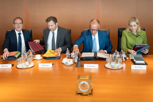 Cabinet meeting, Federal Government, Kickoff, Cabinet meeting, Federal Government, Federal Chancellor, Friedrich Merz, Minister of the Federal Chancellery, Nina Warken, Lars Klingbeil, Federal Minister of Finance, Vice Chancellor, Alexander Dobrindt, Federal Minister of the Interior, Berlin, Berlin, GER
