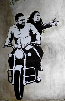 IPA89393686 - MILAN - October 7, 2026 - A mural by Alexandro Palombo, an artwork on display on October 7 at the Museum of Modern Art, located at 16 Via Palestro, dedicated to the young couple kidnapped during the attack on the Nova Music Festival Copyright: xMaurizioxMaulex xMaurizioxMaulex IPA89393686