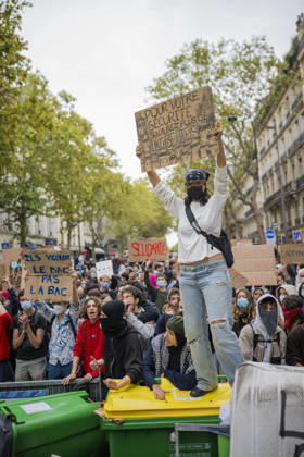 Students Demonstration outside Science Po Paris Students on Boulevard Saint Germain during a demonstration outside Science Po in Paris, France on October 7 2026 in support of high school students. Photo by Eliot Blondet ABACAPRESS.COM Paris France Copyright: xBlondetxEliot ABACAx