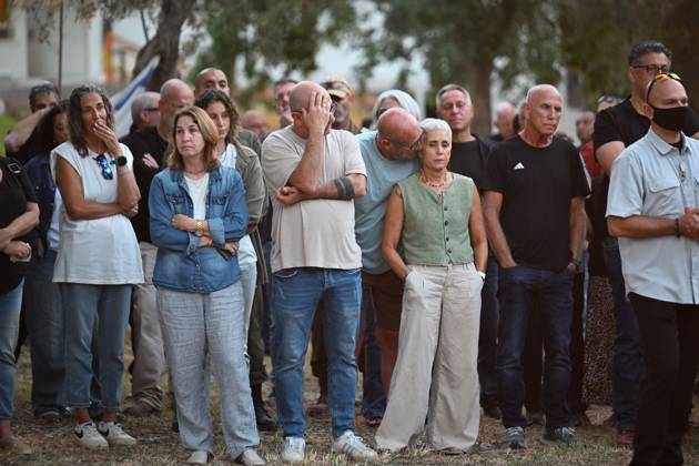 October 7, 2026, Kfar Aza, Israel: KFAR AZA, ISRAEL, OCTOBER 7, 2026: Residents and families gather for a memorial ceremony at Kibbutz Kfar Aza at 6:29 a.m., marking three years since the Hamas-led attack on southern Israel on October 7, 2023. Kfar Aza, a community near the Gaza border, was among the Israeli communities hardest hit during the assault. The ceremony began at the time the attack started three years earlier as communities across southern Israel held commemorations for the victims. Photo JNA Press. Kfar Aza Israel - ZUMAq101 20261007_zna_q101_036 Copyright: xPaulinaxPatimerx