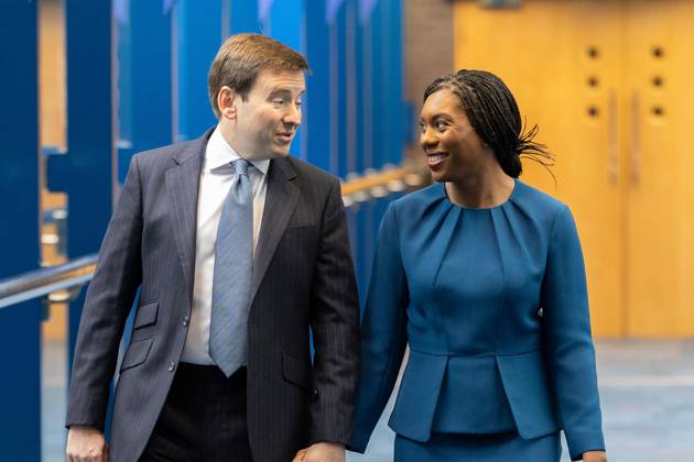 October 7, 2026, Birmingham, United Kingdom: Conservative party leader Kemi Badenoch and her husband Hamish Badenoch (left), arrive ahead of her keynote speech on the final day of the Conservative Party Conference at the International Convention Centre in Birmingham.The Conservative Party leader, Kemi Badenoch s gives her keynote speech at the International Convention Centre on the final day (day four) of the Conservative Party Conference at the International Convention Centre in Birmingham. The Conservative Party opened its annual conference under the slogan Stronger economy, stronger countryâ Birmingham United Kingdom  - ZUMAs197 20261007_aaa_s197_035 Copyright: xPhilxLewisx