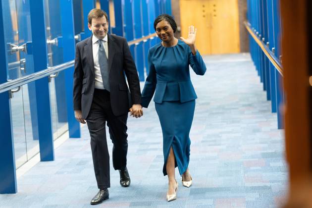 October 7, 2026, Birmingham, United Kingdom: Conservative party leader Kemi Badenoch and her husband Hamish Badenoch (left), arrive ahead of her keynote speech on the final day of the Conservative Party Conference at the International Convention Centre in Birmingham.The Conservative Party leader, Kemi Badenoch s gives her keynote speech at the International Convention Centre on the final day (day four) of the Conservative Party Conference at the International Convention Centre in Birmingham. The Conservative Party opened its annual conference under the slogan Stronger economy, stronger countryâ Birmingham United Kingdom - ZUMAs197 20261007_aaa_s197_038 Copyright: xPhilxLewisx