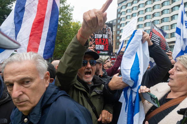 Pro-Palestinian protesters march In London LONDON, UNITED KINGDOM - OCTOBER 7: Pro-Israel counter-demonstrators stand opposite a pro-Palestinian student march in London, United Kingdom, on October 7, 2026, marking the third anniversary of the October 7, 2023 attacks. Thomas Krych Anadolu London United Kingdom. Editorial use only. Please get in touch for any other usage. Copyright: x2026xAnadoluxThomasxKrychx