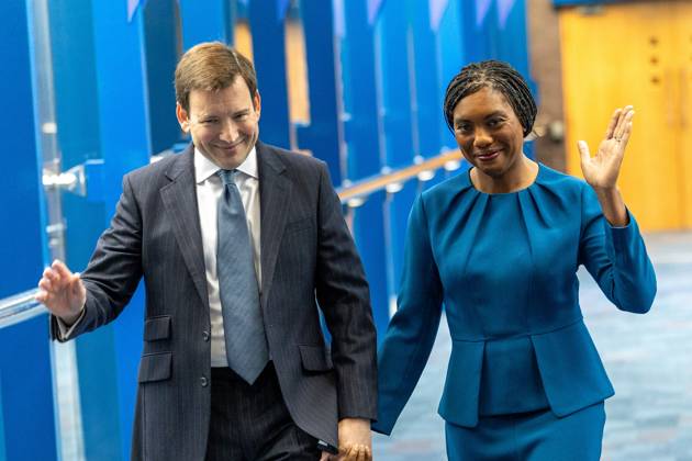 October 7, 2026, Birmingham, United Kingdom: Conservative party leader Kemi Badenoch and her husband Hamish Badenoch (left), arrive ahead of her keynote speech on the final day of the Conservative Party Conference at the International Convention Centre in Birmingham.The Conservative Party leader, Kemi Badenoch s gives her keynote speech at the International Convention Centre on the final day (day four) of the Conservative Party Conference at the International Convention Centre in Birmingham. The Conservative Party opened its annual conference under the slogan Stronger economy, stronger countryâ Birmingham United Kingdom - ZUMAs197 20261007_aaa_s197_047 Copyright: xPhilxLewisx