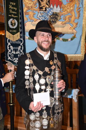 Andreas Dumberger, 2026 State Air Rifle Shooting Champion, Munich, October 4, 2026, Theresienwiesn, Oktoberfest, Schützen Festzelt, State Shooting Competition, Award Ceremony for this year s shooting champions, Photo: Munich