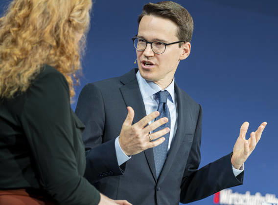 Ludwig Straub, EUR, Germany, Berlin, October 7, 2026 Ludwig Straub, Professor of Macroeconomics at Harvard University and recipient of the John Bates Clark Medal, attends the anniversary event in Berlin celebrating 80 years of *Handelsblatt* and 100 years of *WirtschaftsWoche*