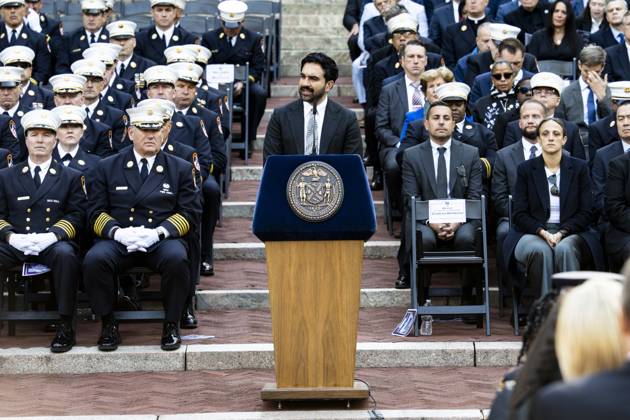 October 7, 2026, New York City, New York, United States: New York City Mayor ZOHRAN MAMDANI (D) speaking at the 119th Annual FDNY (Fire Department of the City of New York) Memorial Service in New York City. New York City United States  - ZUMAb161 20261007_aap_b161_004 Copyright: xMichaelxBrochsteinx