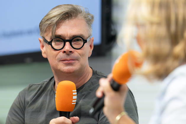 Frankfurt Book Fair 2026: Jaroslav Rudiö talks with Stephanie von Oppen about his new novel *Where the Dead Speak* (Luchterhand Literaturverlag, 2026), Frankfurt am Main, Hesse, Germany, Exhibition Grounds