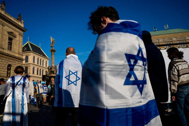 Several hundred people marked the third anniversary of the attacks on Israel by the Palestinian terrorist group Hamas at a gathering titled We Will Not Forget!, organised by the Czech Society of Friends of Israel, in front of the Rudolfinum concert hall in Jan Palach Square in Prague centre, Czech Republic, October 7, 2026. (CTKxPhoto OndrejxDeml) CTKPhotoP2026100707249  CTKPhotoP2026100707249