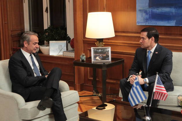 October 7, 2026, Athens, Greece: U.S. Secretary of State Marco Rubio meets with Greek Prime Minister Kyriakos Mitsotakis at the Maximos Mansion in Athens on Wednesday, October 7, 2026, during Rubioâ€⠢s official visit to Greece for the sixth Greeceâ€U.S. Strategic Dialogue. The meeting focuses on bilateral relations, defense and regional security, energy cooperation and wider developments in the Eastern Mediterranean. Athens Greece - ZUMAv62_ 20261007_zaf_v62_008 Copyright: xAristidisxVafeiadakisx