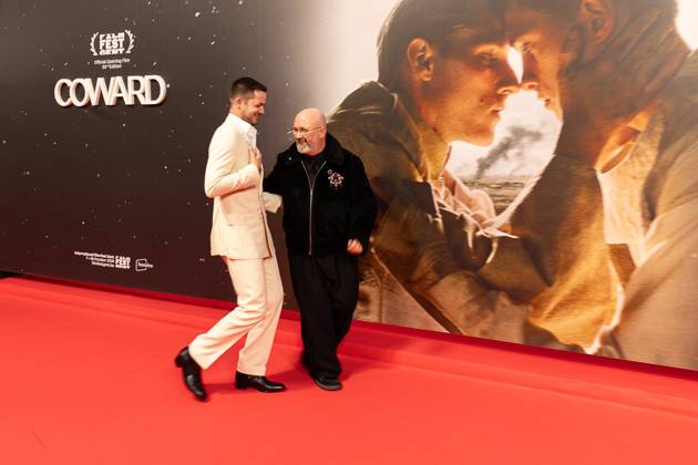 Producer Michiel Dhont and Scenario Writer And Actor Angelo Tijssens pictured during the opening of Gent International Film Festival, with the opening film Coward by Gent director Dhont on Wednesday 7 October 2026. The 53rd edition of Film Fest Gent takes place from 07 to 18 October. Coward is Dhont s third feature film and this is the third time a film by Dhont has opened the festival. This previously happened with Girl in 2018 and Close in 2022. JAMES ARTHUR PHOTOGRAPHY JAMESxARTHURxGEKIERE 189086701