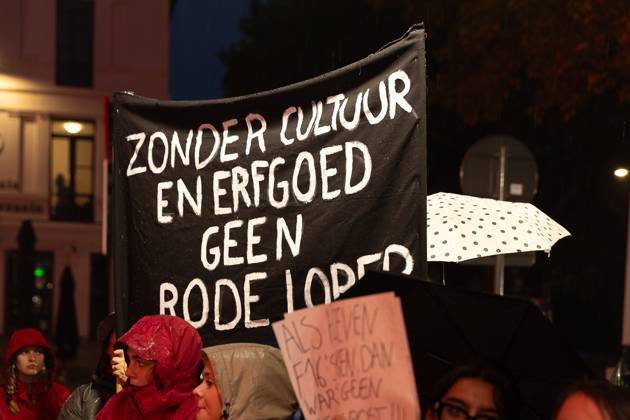 Illustration picture shows demonstrators taken during the opening of Gent International Film Festival, with the opening film Coward by Gent director Dhont on Wednesday 7 October 2026. The 53rd edition of Film Fest Gent takes place from 07 to 18 October. Coward is Dhont s third feature film and this is the third time a film by Dhont has opened the festival. This previously happened with Girl in 2018 and Close in 2022. JAMES ARTHUR PHOTOGRAPHY JAMESxARTHURxGEKIERE 189086526