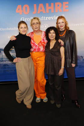 Sinha Melina Gierke, Saskia Fischer, Maria Ketikidou, and Sofie Junker at the photo call for the 40th anniversary of the ARD series *Großstadtrevier* on October 7, 2026, at the Astor Film Lounge in Hamburg. Sinha Melina Gierke, Saskia Fischer, Maria Ketikidou, and Sofie Junker attend the photo call f