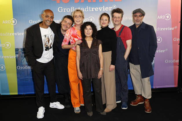 Patrick Abozen, Enrique Fiss, Saskia Fischer, Maria Ketikidou, Sinha Melina Gierke, Sven Fricke, and Oezguer Karadeniz at the 40th Anniversary of the ARD series Großstadtrevier photo call on October 7, 2